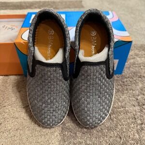 Bernie Mev Verona K Kids Pewter Metallic Woven Slip On Sneakers Size 31 EU